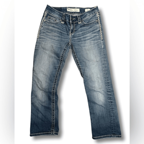 BKE Denim - BKE CULTURE strech faded distressed boot cut jeans sz 27